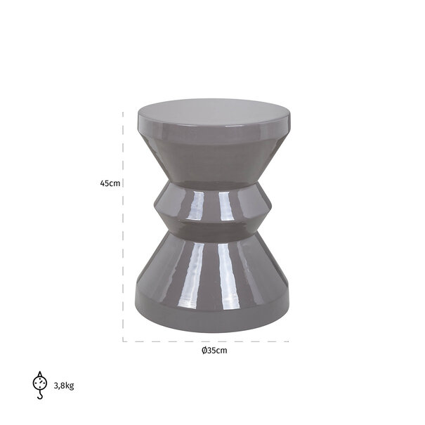 Richmond Interiors Bijzettafel Diablo Grijs Ø 35 cm - Richmond Interiors