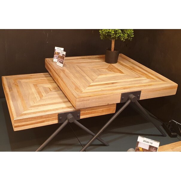 WoonStijl Salontafel Teca balance 70x70 / Teakhout verweerd