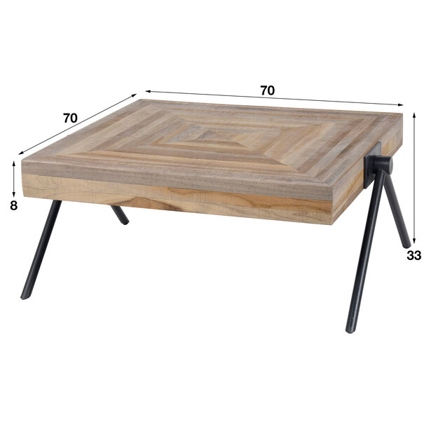 WoonStijl Salontafel Teca balance 70x70 / Teakhout verweerd