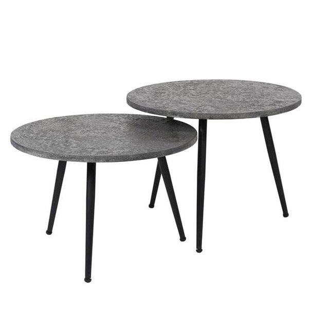 WoonStijl Salontafel Ø55 set van 2 metallic ronde buis