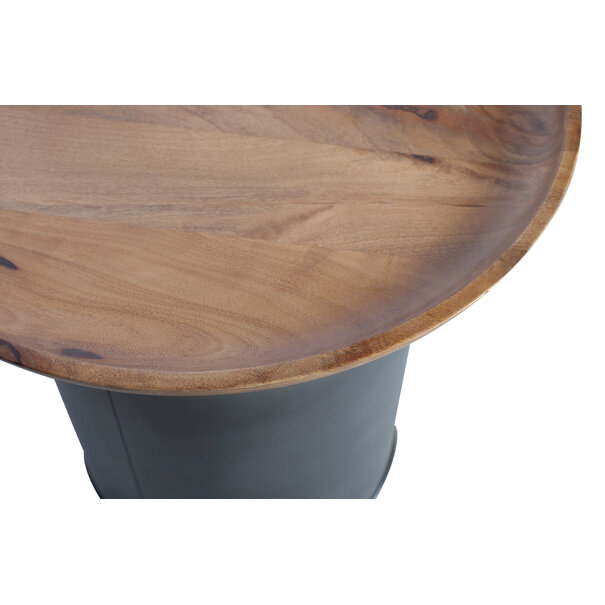 Woood Dua Bijzettafel Hout/metaal Zwart Ø 53 cm