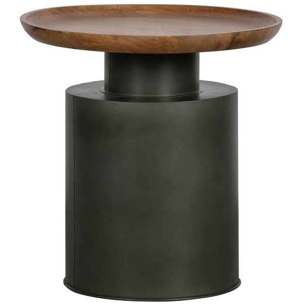 Woood Dua Bijzettafel Hout/metaal Zwart Ø 53 cm
