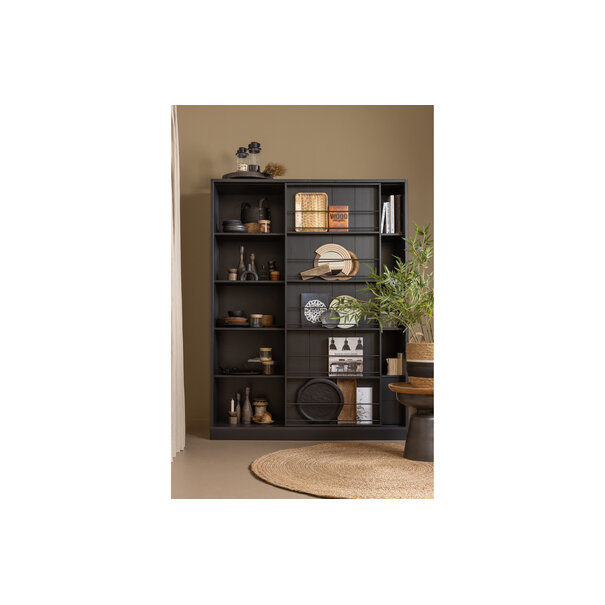 Woood Dana Bijzettafel Hout/metaal Zwart