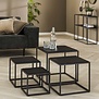 Salontafel set van 4 Teca black