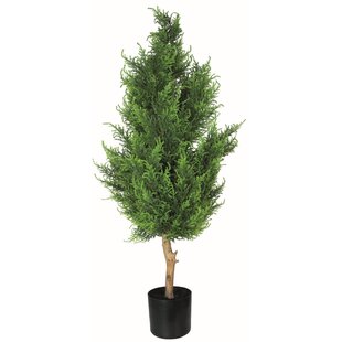 Kunstboom Ceder groen in plastic pot 120 cm hoog