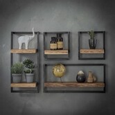 Set Wandplanken Live Edge Medium - Industrieel Acaciahout