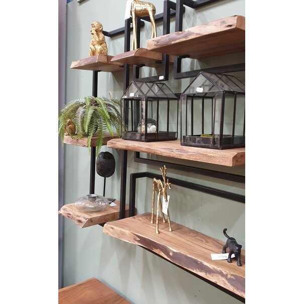 WoonStijl Set Wandplanken Live Edge Medium - Industrieel Acaciahout