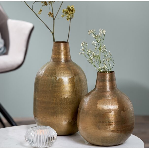 Light en Living Vaas deco FARYL antiek brons - 2 afmetingen