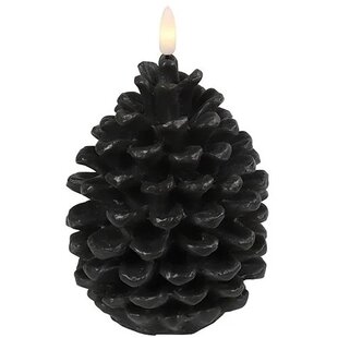 Dennenappelkaars LED Lyon L zwart