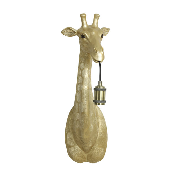 Light en Living Wandlamp Giraffe goud of zwart - Stoere Dierenlamp