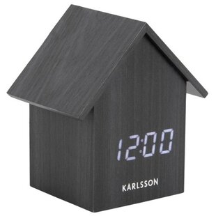 Alarm Clock House LED zwart