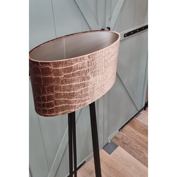 Light en Living Ovale lampenkap PRAYA bruin 45x21x22 cm - Light & Living