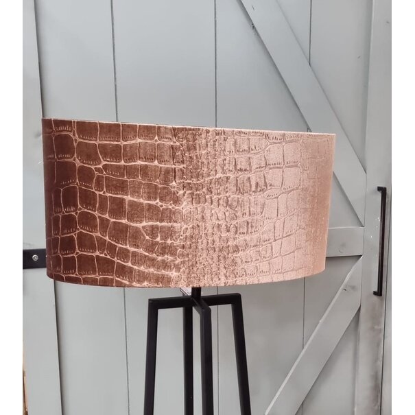 Light en Living Ovale lampenkap PRAYA bruin 45x21x22 cm - Light & Living