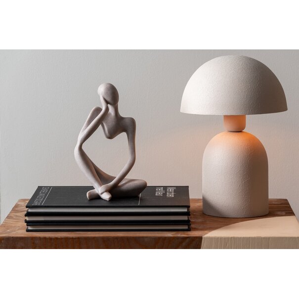 Leitmotiv Tafellamp Boaz warm grijs