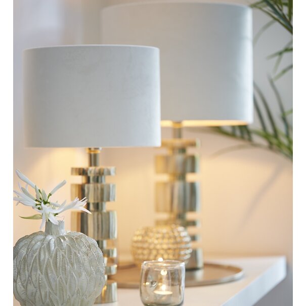 Light en Living Kap cilinder 30-30-21 cm VELOURS off white