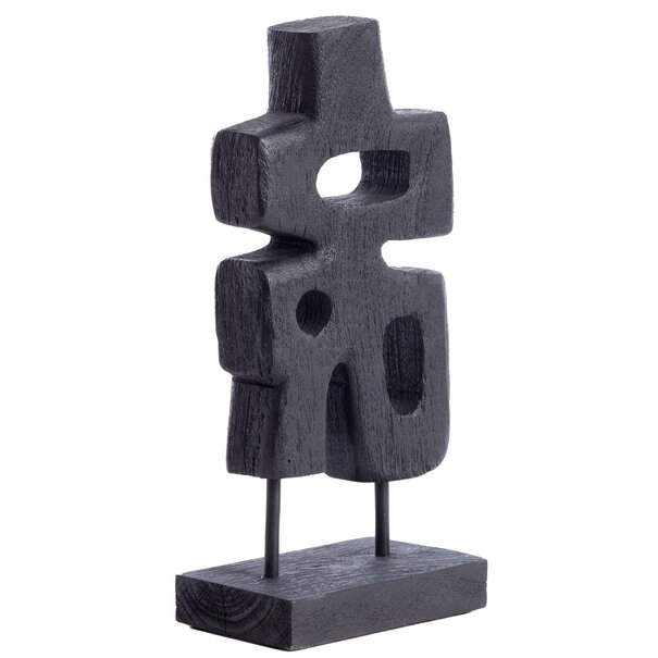 Light en Living Ornament op voet 16x9x33 cm SILIA hout mat zwart