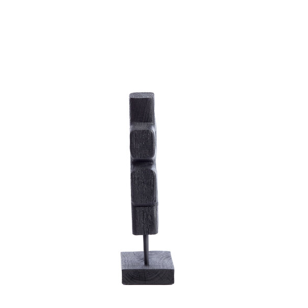 Light en Living Ornament op voet 16x9x33 cm SILIA hout mat zwart