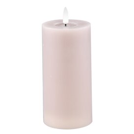 LED Licht Kaars smooth beige met beweegbare vlam M