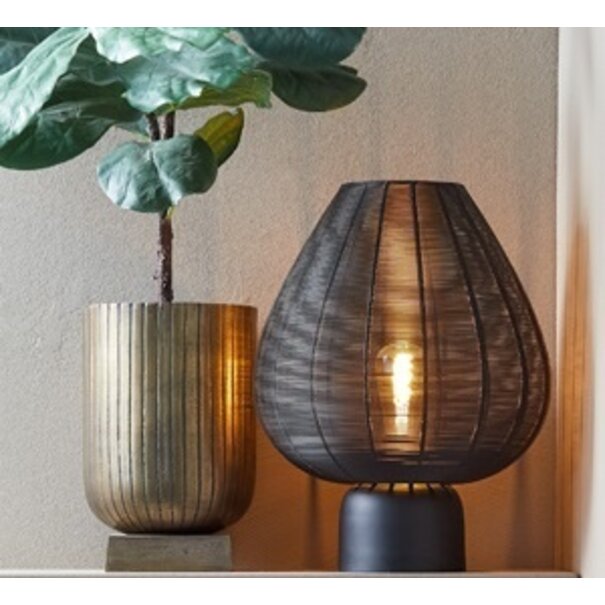 Light en Living Tafellamp Suneko zwart - Ø 35 x 46 cm