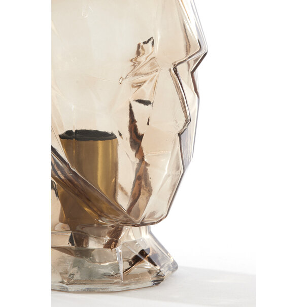 Light en Living Tafellamp Ø19x25 cm HEAD glas bruin man