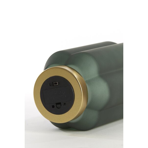 Light en Living Tafellamp LED Ø15x27 cm YVIAS glas mat donker groen+goud