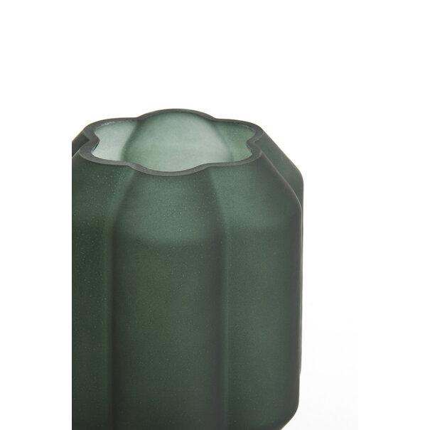 Light en Living Tafellamp LED Ø13x16,5 cm YVIAS glas mat donker groen+goud