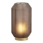 Tafellamp LED Ø15x27 cm YVIAS glas mat donker bruin+goud