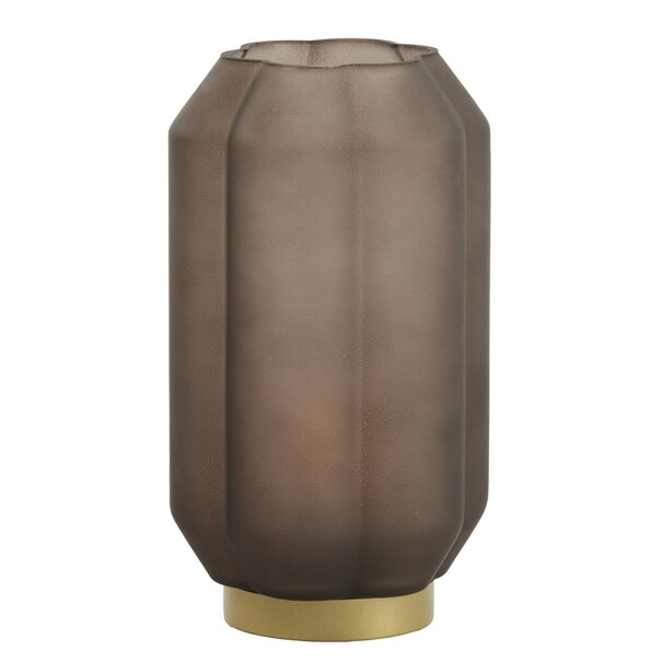 Light en Living Tafellamp LED Ø15x27 cm YVIAS glas mat donker bruin+goud