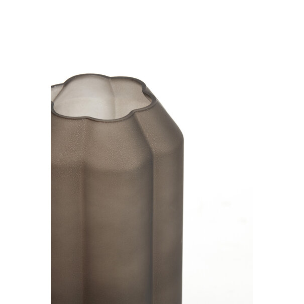 Light en Living Tafellamp LED Ø15x27 cm YVIAS glas mat donker bruin+goud