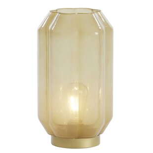 Tafellamp LED Ø15x27 cm YVIAS glas melk licht geel+goud
