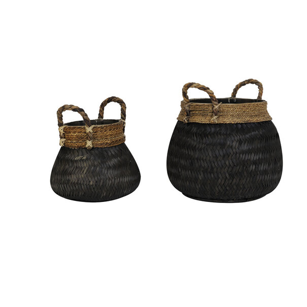 Light en Living Mand Set van 2  BONGAS  bamboe zwart