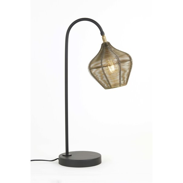 Light en Living Tafellamp 27x20x61 cm ALVARO antiek  brons+mat zwart