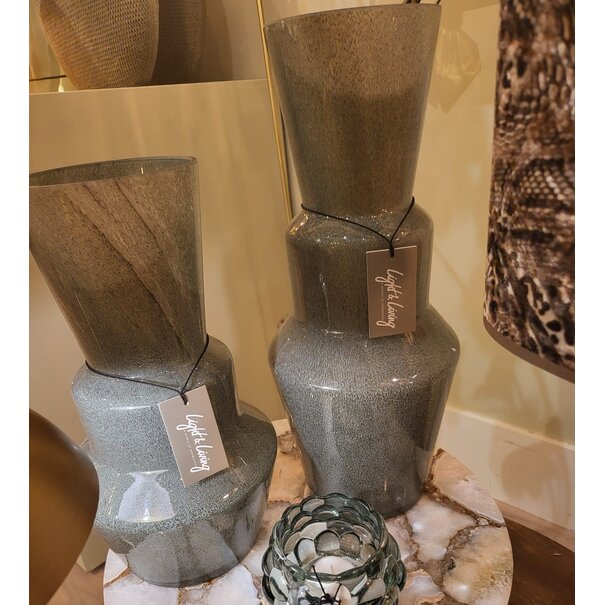 Light en Living Vaas TROSMU glas donker  groen-goud - 2 maten