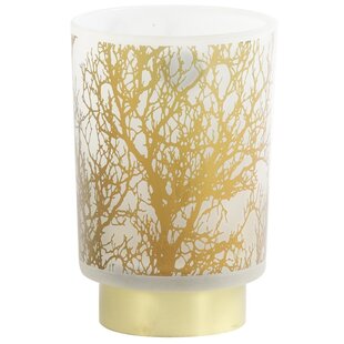 Tafellamp LED Ø10x12,5 cm BRANCH glas wit-goud