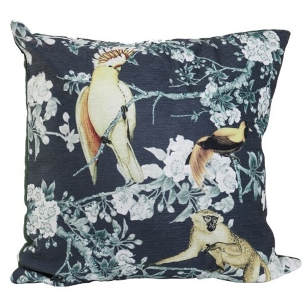 Light en Living Kussen 45x45 cm DAINTREE print zwart-groen