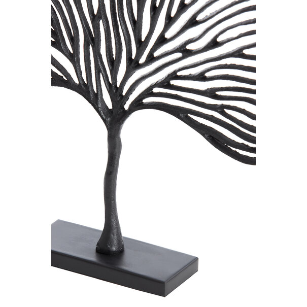 Light en Living Ornament op voet 36x6x39 cm LEAF mat  zwart