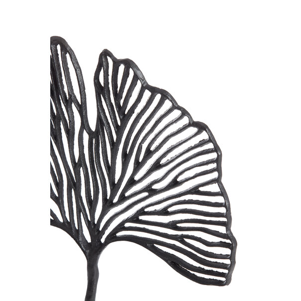 Light en Living Ornament op voet 36x6x39 cm LEAF mat  zwart