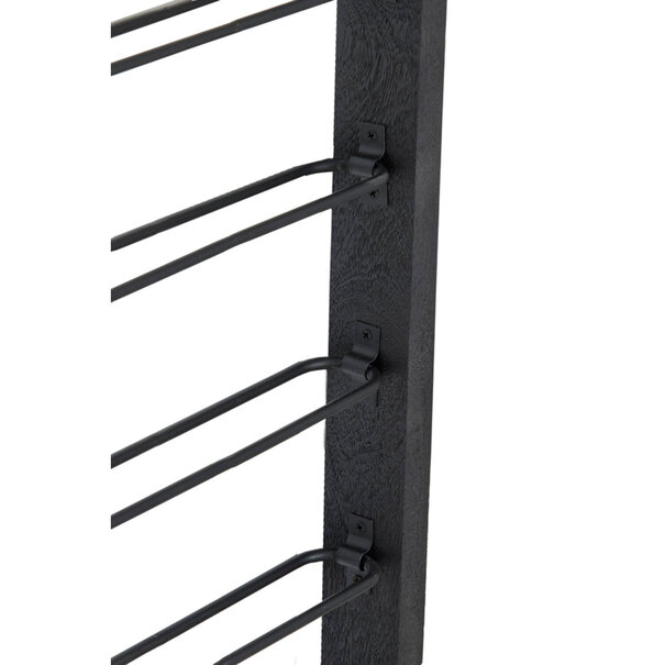 Light en Living Wijnrek 8 flessen 40x6x120 cm SORRENTO hout zwart+zwart