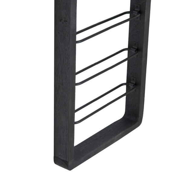 Light en Living Wijnrek 8 flessen 40x6x120 cm SORRENTO hout zwart+zwart