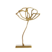 Ornament op voet 28x8,5x45 cm PAPAVERU mat goud