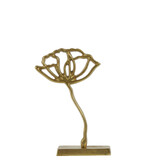 Ornament op voet 22x6x36 cm PAPAVERU mat goud