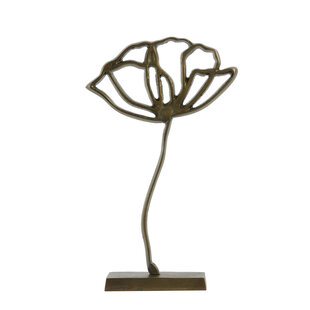 Ornament op voet 28x8,5x45 cm PAPAVERU antique brons