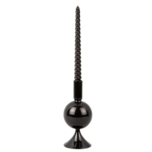 Present Time Kandelaar Sparkle Ball zwart - Stijlvolle Glazen Kaarshouder