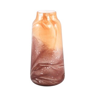 Vaas Evodie oranje met rode marmeren effect M