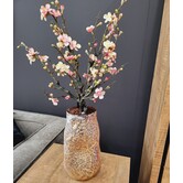 Vaas Xamery rood dik glas vase bubble waves L