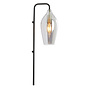 Wandlamp 28x20x65 cm LUKARO glas smoke+mat zwart