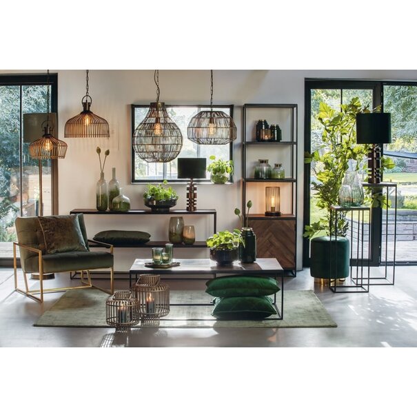 Light en Living Kap cilinder VELOURS dutch green - Diverse maten