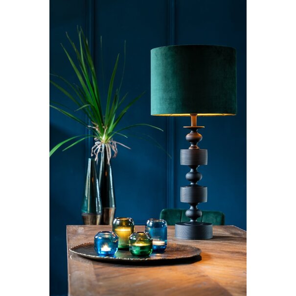 Light en Living Kap cilinder VELOURS dutch green - Diverse maten
