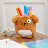 Pennenbakje Fluffy Woof velvet Bruin