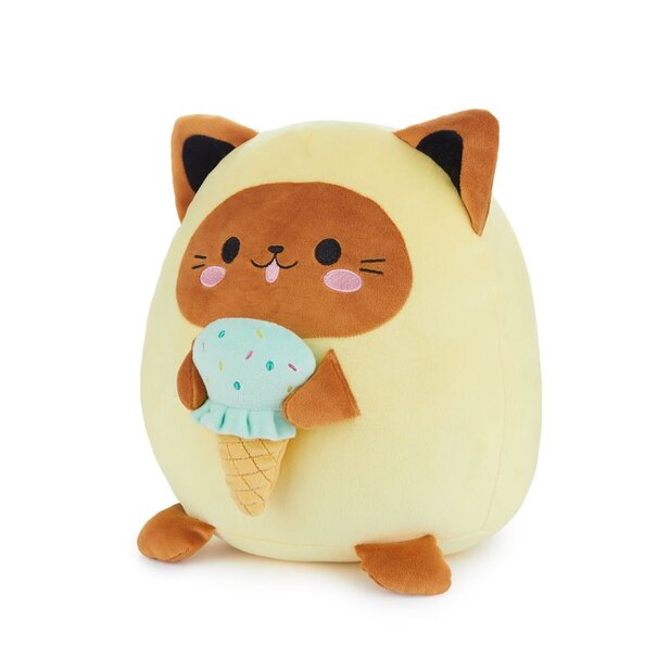 Balvi Katten kussen Fluffy Kawaii Minty Geel